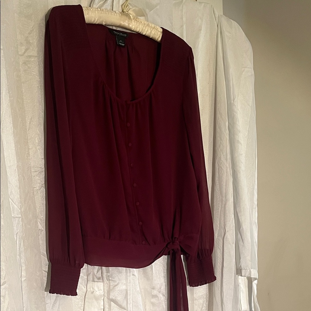 White House Black Market Deep Red Blouse, large